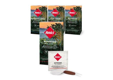 72 gemischte E.S.E. Portionen einzeln verpackt