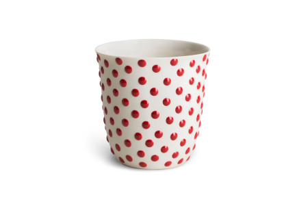 Tasse Gong weiss rot