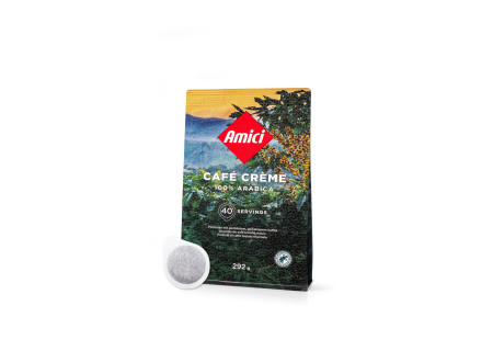 Carton of E.S.E. Portions Café Crème Amici Caffè, 40 pods per bag