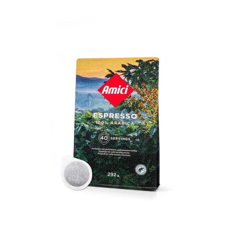Scatola porzioni E.S.E. Espresso Amici Caffè, 40 cialde per sacchetto